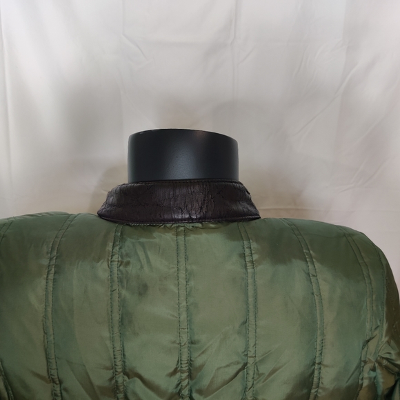 Michael Kors jacket down racoon fur collar army green - Picture 6 of 7